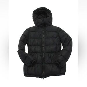 Add Down black hooded girls parka coat jacket